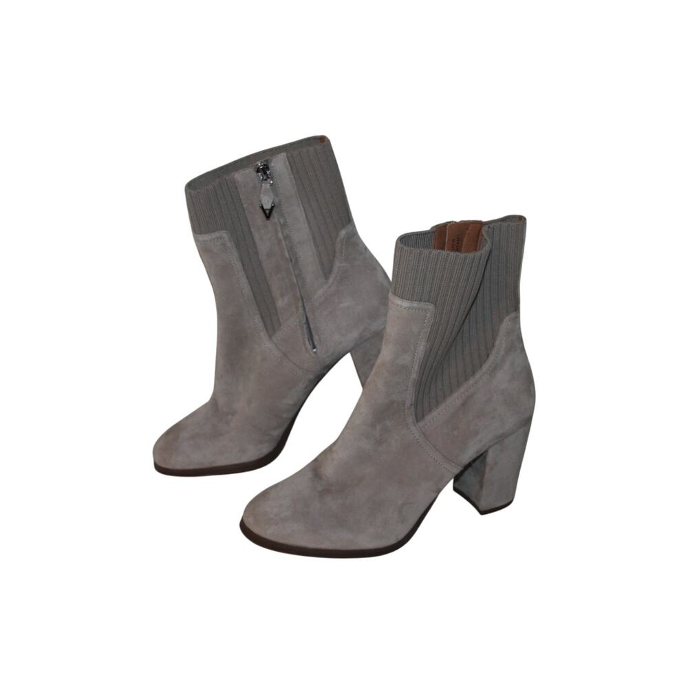 Vionic Kaylee Ankle Boots, Beige, Suede/Knit, 3" Heels, Women's Size 9
